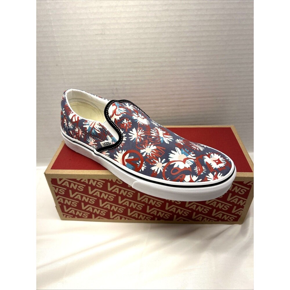 Vans Classic Slip On Floral/Red Skateboard Sneaker Men 11.5 New in Box